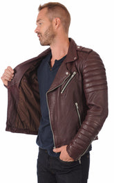 Men Genuine Leather Jacket MJ 04